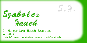 szabolcs hauch business card